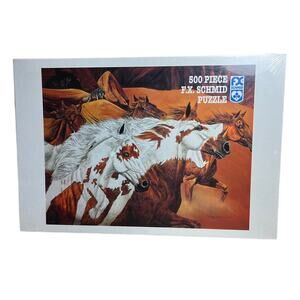 F.X. Schmid 500 Piece Puzzle Four Wolves by Judy Larson 1995 New Sealed Vintage